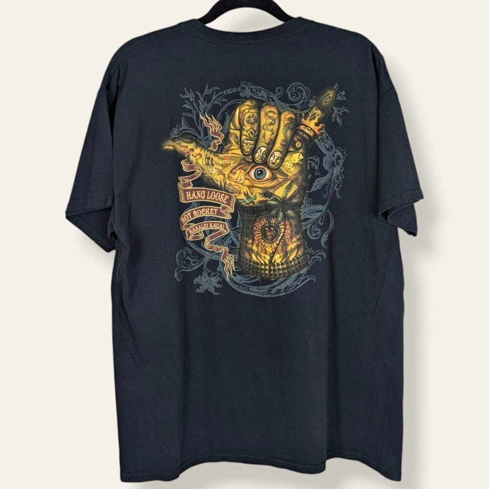 (3/$20) Blue 84 Hanalei Kauai Hang Loose Tee